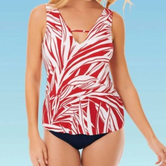 Dreamsuit Front Cut Out Sleeveless Floral Tankini - Picture 2 of 8